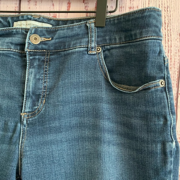 “Platinum” Slim Leg Stretch Jeans { Chico’s Size 2 } - Picture 3 of 8